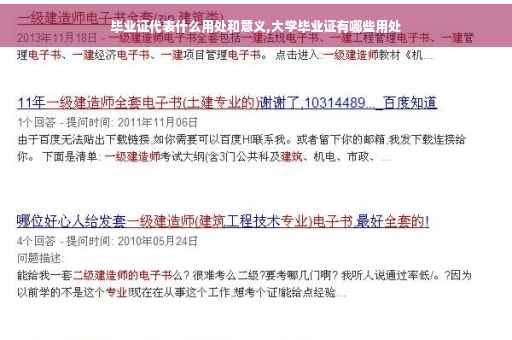 毕业证代表什么用处和意义,大学毕业证有哪些用处