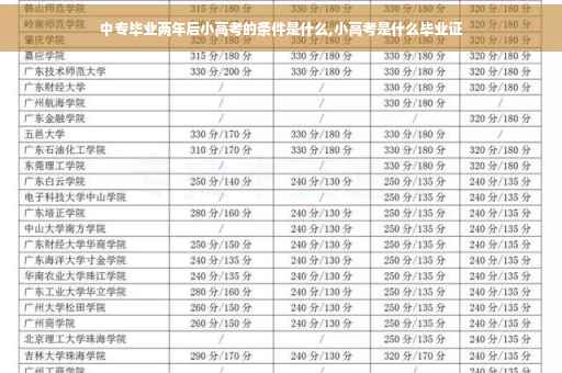 中专毕业两年后小高考的条件是什么,小高考是什么毕业证