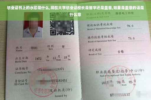 毕业证书上的水印是什么,现在大学毕业证校长是签字还是盖章,如果是盖章的话是什么章