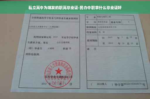 私立高中为啥发的职高毕业证-民办中职拿什么毕业证好