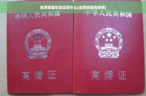 纸质档案毕业证是什么(纸质档案有啥用)