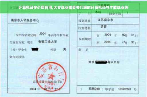 计算机证多少级有用,大专毕业需要考几级的计算机证书才能毕业呢