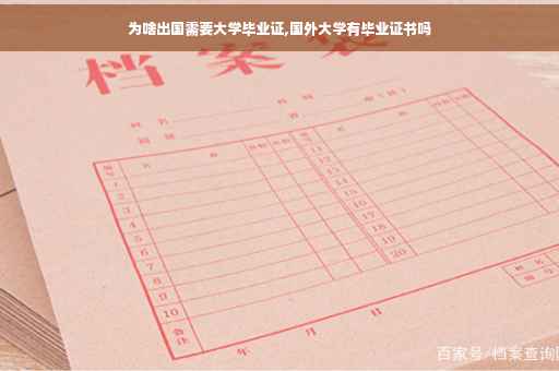 为啥出国需要大学毕业证,国外大学有毕业证书吗