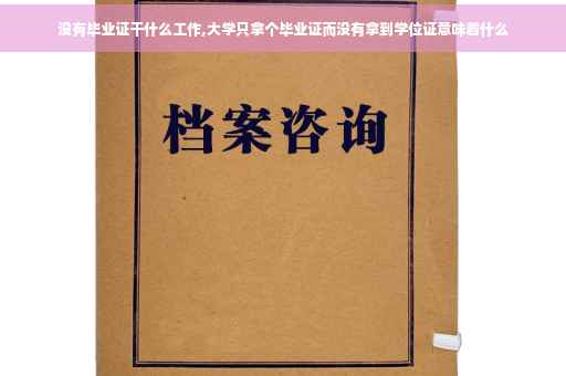 没有毕业证干什么工作,大学只拿个毕业证而没有拿到学位证意味着什么