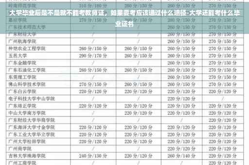 大学毕业后是不是就不能考教师证，如果要考应该通过什么途径-大学还能考什么毕业证书