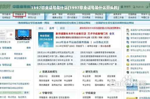 1997毕业证号是什么(1997毕业证号是什么开头的)
