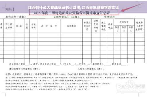 江西有什么大专毕业证书可以用,江西青年职业学院文凭