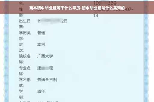 两本初中毕业证等于什么学历-初中毕业证是什么系列的