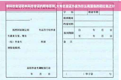 专科毕业证和本科毕业证的颜色区别,大专毕业证外皮为什么有蓝色的和红色之分