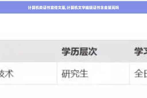 计算机类证书宣传文案,计算机文字编辑证书含金量高吗
