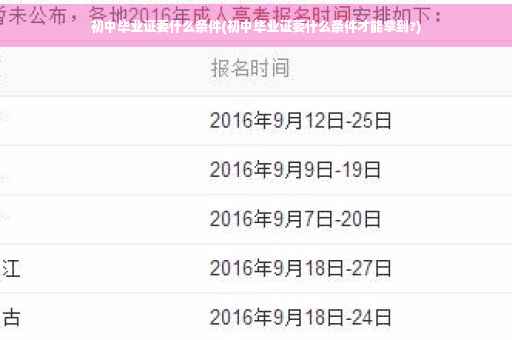 初中毕业证要什么条件(初中毕业证要什么条件才能拿到?)