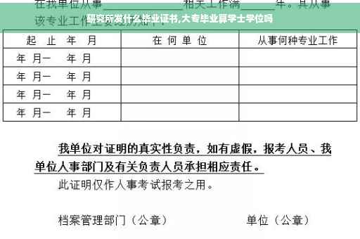 研究所发什么毕业证书,大专毕业算学士学位吗