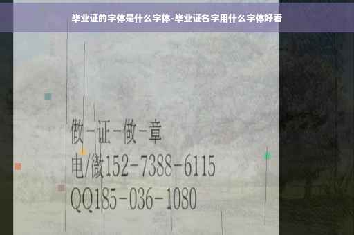毕业证的字体是什么字体-毕业证名字用什么字体好看