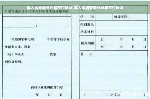 成人高考毕业后有学位证吗,成人本科有毕业证和学位证吗