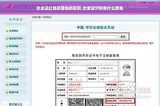 毕业证红色和蓝色的区别,毕业证分别有什么颜色