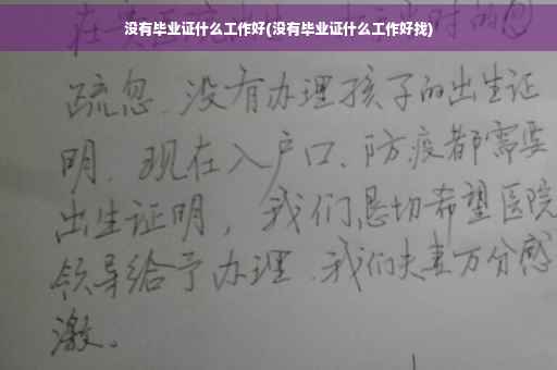 没有毕业证什么工作好(没有毕业证什么工作好找)