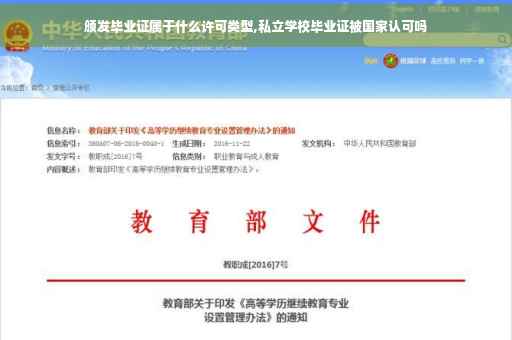 颁发毕业证属于什么许可类型,私立学校毕业证被国家认可吗