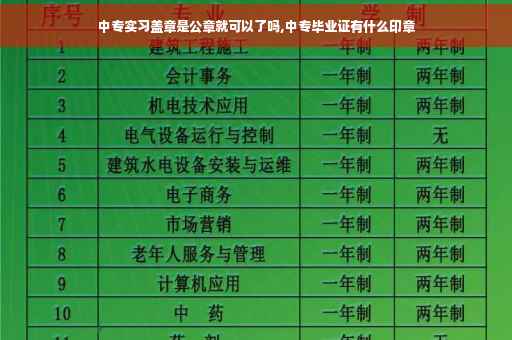 中专实习盖章是公章就可以了吗,中专毕业证有什么印章