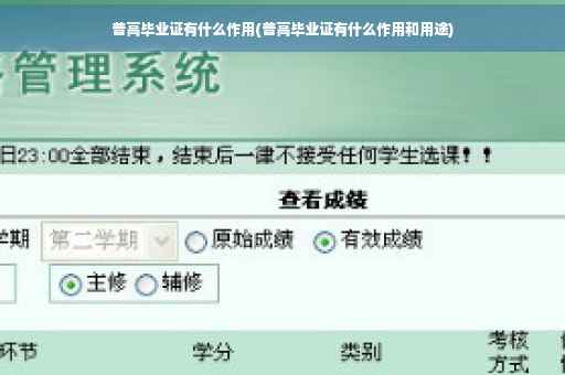 普高毕业证有什么作用(普高毕业证有什么作用和用途)