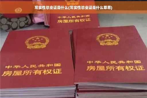 写实性毕业证是什么(写实性毕业证是什么意思)