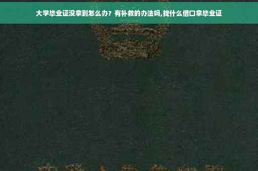 大学毕业证没拿到怎么办？有补救的办法吗,找什么借口拿毕业证