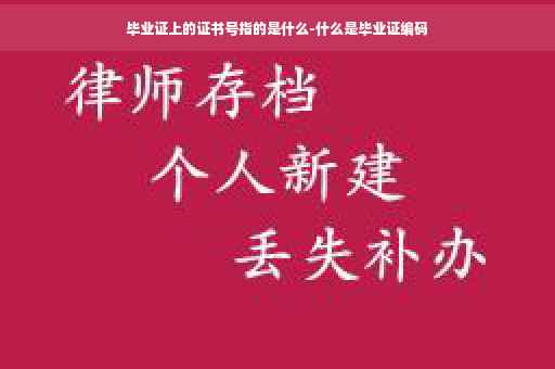 毕业证上的证书号指的是什么-什么是毕业证编码