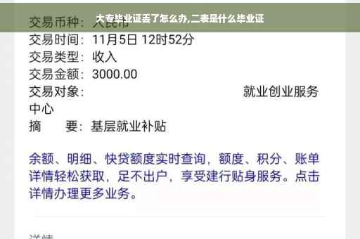 大专毕业证丢了怎么办,二表是什么毕业证