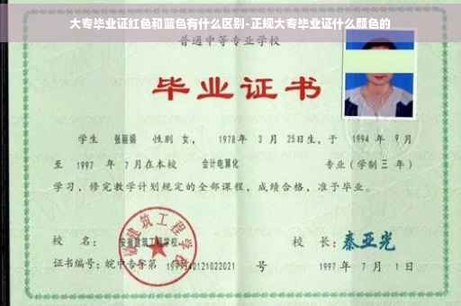 大专毕业证红色和蓝色有什么区别-正规大专毕业证什么颜色的