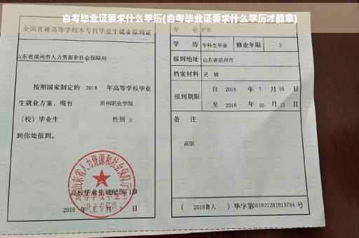 自考毕业证要求什么学历(自考毕业证要求什么学历才能拿)