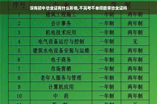 没有初中毕业证有什么影响,不高考不单招能拿毕业证吗
