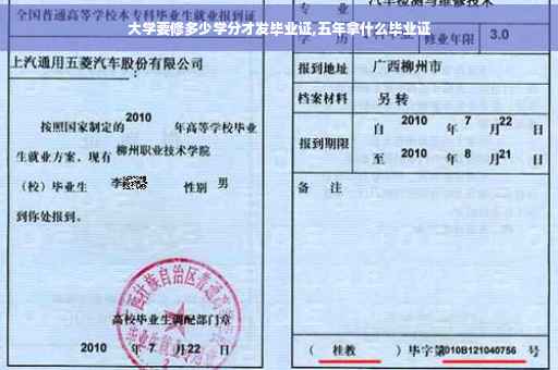 大学要修多少学分才发毕业证,五年拿什么毕业证