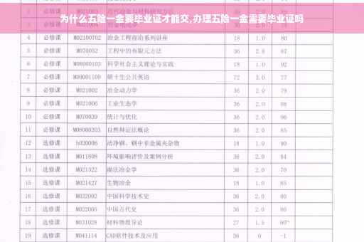 为什么五险一金要毕业证才能交,办理五险一金需要毕业证吗