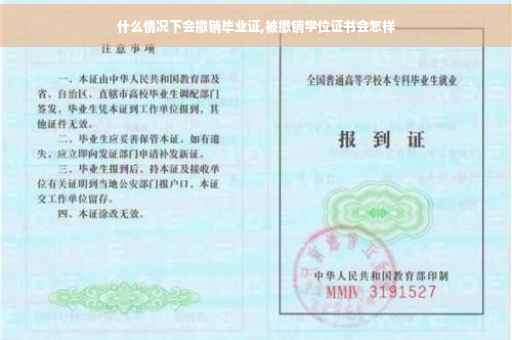 什么情况下会撤销毕业证,被撤销学位证书会怎样