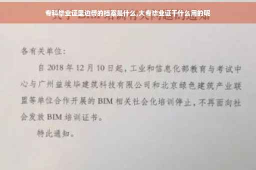 专科毕业证里边带的档案是什么,大专毕业证干什么用的呢
