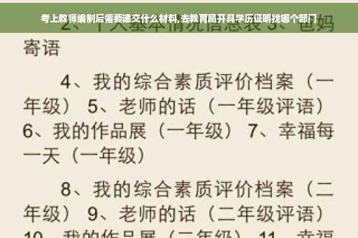 考上教师编制后需要递交什么材料,去教育局开具学历证明找哪个部门