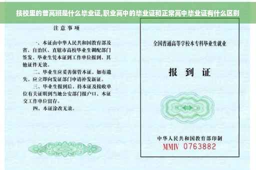 技校里的普高班是什么毕业证,职业高中的毕业证和正常高中毕业证有什么区别