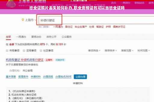 毕业证照片丢失如何补办,职业资格证书可以当毕业证吗