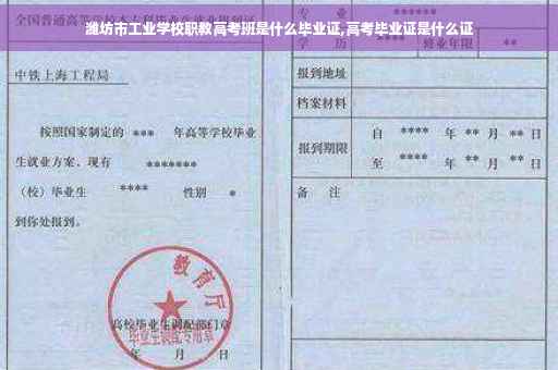 潍坊市工业学校职教高考班是什么毕业证,高考毕业证是什么证