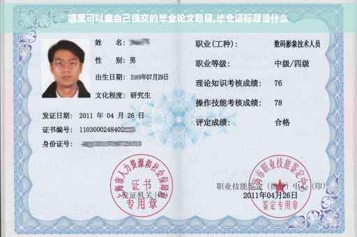 哪里可以查自己提交的毕业论文题目,毕业证标题是什么