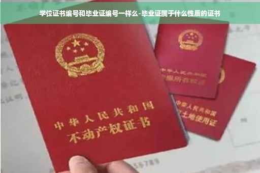 学位证书编号和毕业证编号一样么-毕业证属于什么性质的证书