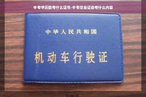 中专学历能考什么证书-中专毕业证会考什么内容