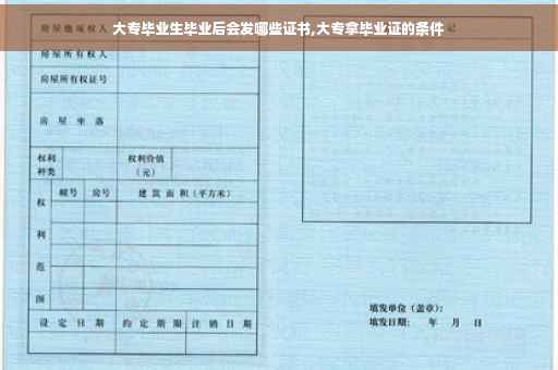 大专毕业生毕业后会发哪些证书,大专拿毕业证的条件