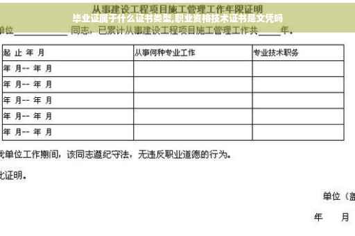 毕业证属于什么证书类型,职业资格技术证书是文凭吗
