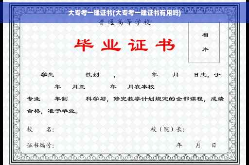 大专考一建证书(大专考一建证书有用吗)
