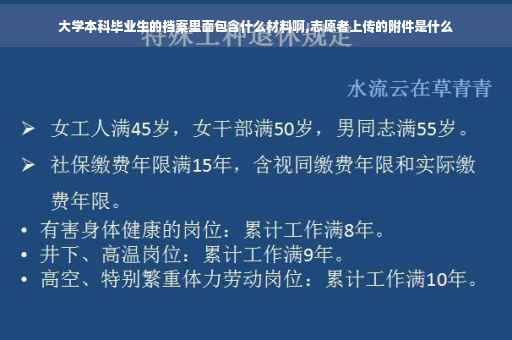 大学本科毕业生的档案里面包含什么材料啊,志愿者上传的附件是什么