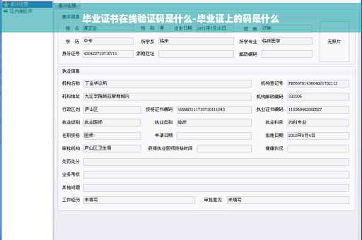 毕业证书在线验证码是什么-毕业证上的码是什么