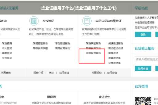 毕业证能用于什么(毕业证能用于什么工作)