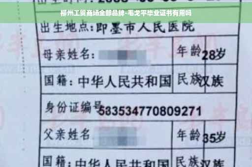 柳州工贸商场全部品牌-毛戈平毕业证书有用吗