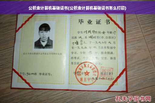 公积金计算机基础证书(公积金计算机基础证书怎么打印)