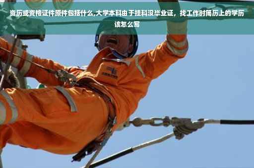 资历或资格证件原件包括什么,大学本科由于挂科没毕业证，找工作时简历上的学历该怎么写